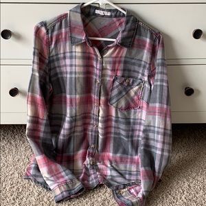 Button down flannel shirt.